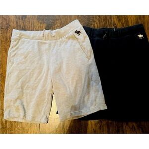 Abercrombie Kids 2 Pair Navy Blue & Gray Active Sweatpant Shorts Boys Size 13/14